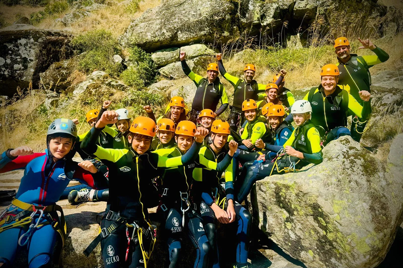 Barranquismo en familia en el valle del jerte
