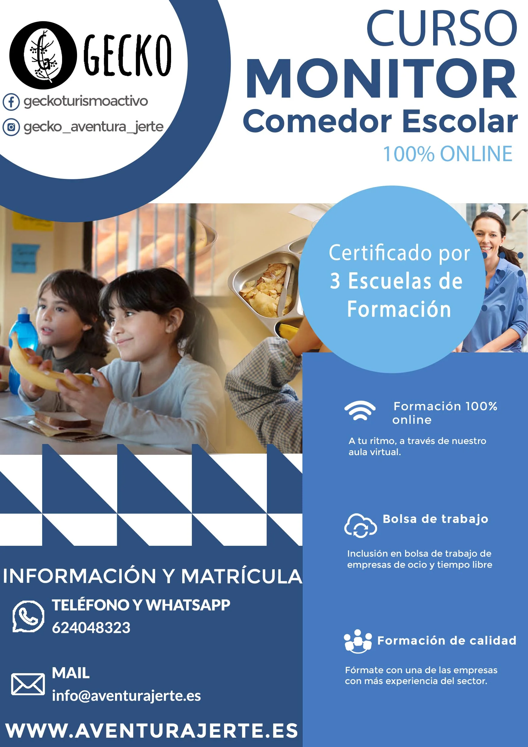 Curso Online de Monitor de Comedor Escolar.